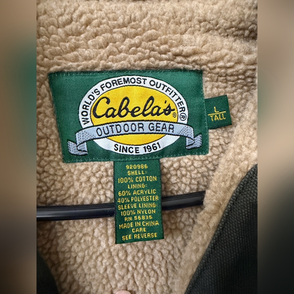 Cabela's Canvas Barn Chore FieldUtility Jacket Sherpa Fleece Insert - Large Tall - Picture 12 of 16
